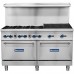 Standard Range SR-R60-24CB-LP 60 Liquid Propane Commercial Range with 24 Char-Broiler, 6 Burners, 2 Ovens - 306,000 BTU