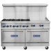 Standard Range SR-R60-24MG-LP 60 Liquid Propane Commercial Range with 24 Griddle, 6 Burners, 2 Ovens - 306,000 BTU