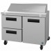 Hoshizaki SR48A-12D2 48 Steelheart Series Two-Section Sandwich Top Prep Table Refrigerator with Door & 2 Drawers - 14 Cu. Ft.