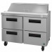 Hoshizaki SR48A-12D4 48 Steelheart Series Two-Section Sandwich Top Prep Table Refrigerator with 4 Drawers - 14 Cu. Ft.