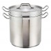 Winco SSDB-12 12 Qt. Stainless Steel Double Boiler with Cover
