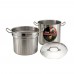 Winco SSDB-16S Stainless Steel 16 Qt. Steamer/Pasta Cooker with Cover