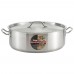 Winco SSLB-10 10 Qt. 11.69 x 5.5 Stainless Steel Brazier with Cover and Tri-Ply Bottom