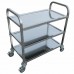 WowPrep 33 X 21 Stainless Steel Three Shelf Utility Trolley Cart