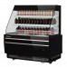 Turbo Air TBA49-50N-B 49 Black Low-Profile Horizontal Open Display Case w/ Glass Side Panels - 6 Cu. Ft.