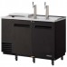 Turbo Air TCB-2SBD-N6 59 Two Section One Sliding Countertop Door Club Top Beer Dispenser - 2 Towers, 4 Tap, Black