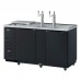 Turbo Air TCB-3SBD-N6 69 Two Section One Sliding Countertop Door Club Top Beer Dispenser - 2 Towers, 4 Tap, Black