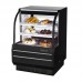 Turbo Air TCGB-36-B-N 36 Black Curved Glass Refrigerated Bakery Case - 2 Shelves