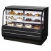 Turbo Air TCGB-60DR-B 60 Black Curved Glass Dry Bakery Case - 2 Shelves