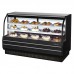 Turbo Air TCGB-72-B-N 72 Black Curved Glass Refrigerated Bakery Case - 2 Shelves