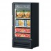 Turbo Air TGF-10SDB-N 26 Glass Swing Door Super Deluxe Black Merchandiser Freezer - 8 Cu. Ft.