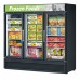 Turbo Air TGF-72SDB-N Super Deluxe 78 Black Glass Triple Swing Door Merchandiser Freezer - 60 Cu. Ft.