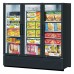 Turbo Air TGF-72SDHB-N Super Deluxe Series 78 Black Three Glass Swing Door Freezer Merchandiser - 62 Cu. Ft.