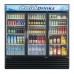 Turbo Air TGM-72RSB-N 78 Three Glass Swing Door Black Merchandiser Refrigerator - 60 Cu. Ft.