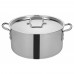 Winco TGSP-20 Stainless Steel 20 Qt. Tri-Gen Tri-Ply Induction Ready Stock Pot with Cover
