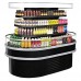 Turbo Air TIOM-20RSRB-N 48 Black Oval Island Display Self-Serve Refrigerated Merchandiser - 68 Deep - 19 Cu. Ft.