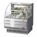 Turbo Air TOM-30LS-N 28 Low-Profile Stainless Steel Horizontal Open Display Merchandiser w/ Glass Side Panels - 5 Cu. Ft.