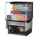 Turbo Air TOM-36L-UF-B-3SI-N 36 Low Profile Black Drop-In Horizontal 2 Shelf Open Display Case w/ Glass Side Panel - 11 Cu. Ft.