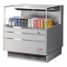 Turbo Air TOM-36L-UF-S-1S-N 35 Low Profile Stainless Steel Horizontal Open Display Case w/ Glass Side Panel - 5 Cu. Ft.