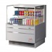 Turbo Air TOM-36L-UF-S-2S-N 35 Low Profile Stainless Steel Horizontal 1 Shelf Open Display Case w/ Glass Side Panel - 8 Cu. Ft.