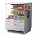 Turbo Air TOM-36L-UF-S-3S-N 35 Low Profile Stainless Steel Horizontal 2 Shelf Open Display Case w/ Glass Side Panel - 11 Cu. Ft.