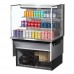 Turbo Air TOM-36L-UF-S-3SI-N 36 Low Profile Stainless Steel Drop-In Horizontal 2 Shelf Open Display Case w/ Glass Side Panel - 11 Cu. Ft.