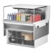 Turbo Air TOM-36L-UF-W-1SI-N 36 Low Profile White Drop-In Horizontal Open Display Case w/ Glass Side Panel - 5 Cu. Ft.