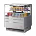 Turbo Air TOM-36L-UFD-S-2S-N 35 Low Profile Stainless Steel Sliding Rear Door 1 Shelf Open Display Case w/ Glass Side Panel - 8 Cu. Ft.