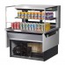 Turbo Air TOM-36L-UFD-S-2SI-N 36 Low Profile Stainless Steel Drop-In Sliding Rear Door 1 Shelf Open Display Case w/ Glass Side Panel - 8 Cu. Ft.