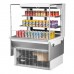 Turbo Air TOM-36L-UFD-W-3SI-N 36 Low Profile White Drop-In Horizontal Sliding Rear Door 2 Shelf Open Display Case w/ Glass Side Panel - 11 Cu. Ft.