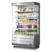 Turbo Air TOM-40S-N 39 Full-Height Stainless Steel Vertical Open Display Merchandiser w/ Glass Side Panels - 14 Cu. Ft.