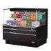 Turbo Air TOM-48L-UF-B-2S-N 47 Low Profile Black Horizontal 1 Shelf Open Display Case w/ Glass Side Panel - 10 Cu. Ft.