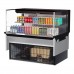 Turbo Air TOM-48L-UF-B-2SI-N 48 Low Profile Black Drop-In Horizontal 1 Shelf Open Display Case w/ Glass Side Panel - 10 Cu. Ft.