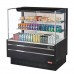 Turbo Air TOM-48L-UF-B-3S-N 47 Low Profile Black Horizontal 2 Shelf Open Display Case w/ Glass Side Panel - 15 Cu. Ft.