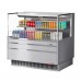 Turbo Air TOM-48L-UF-S-2S-N 47 Low Profile Stainless Steel Horizontal 1 Shelf Open Display Case w/ Glass Side Panel - 10.Cu. Ft.