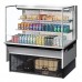 Turbo Air TOM-48L-UF-S-3SI-N 47 Low Profile Stainless Steel Drop-In Horizontal 2 Shelf Open Display Case w/ Glass Side Panel - 15 Cu. Ft.