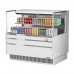 Turbo Air TOM-48L-UF-W-2S-N 47 Low Profile White Horizontal 1 Shelf Open Display Case w/ Glass Side Panel - 10 Cu. Ft.