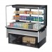 Turbo Air TOM-48L-UFD-B-3SI-N 48 Low Profile Black Drop-In Horizontal Sliding Rear Door 2 Shelf Open Display Case w/ Glass Side Panel - 15 Cu. Ft.