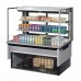 Turbo Air TOM-48L-UFD-S-3SI-N 48 Low Profile Stainless Steel Drop-In Horizontal Sliding Rear Door 2 Shelf Open Display Case w/ Glass Side Panel - 15 Cu. Ft.