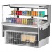 Turbo Air TOM-48L-UFD-W-2SI-N 48 Low Profile White Drop-In Horizontal Sliding Rear Door 1 Shelf Open Display Case w/ Glass Side Panel - 10 Cu. Ft.