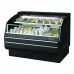 Turbo Air TOM-50LB-SP-A-N 51 Low-Profile Horizontal Open Display Merchandiser w/ Black Interior, Mirrored Sides & Solid Side Panels - 10 Cu. Ft.