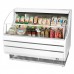 Turbo Air TOM-50SW-N 51 Horizontal Open Display Merchandiser, Slim Line, White - 3 Shelves