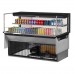 Turbo Air TOM-60L-UF-B-2SI-N 60 Low Profile Black Drop-In Horizontal 1 Shelf Open Display Case w/ Glass Side Panel - 13 Cu. Ft.