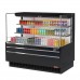 Turbo Air TOM-60L-UF-B-3S-N 59 Low Profile Black Horizontal 2 Shelf Open Display Case w/ Glass Side Panel - 19 Cu. Ft.