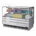 Turbo Air TOM-60L-UF-S-2S-N 59 Low Profile Stainless Steel Horizontal 1 Shelf Open Display Case w/ Glass Side Panel - 13 Cu. Ft.