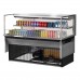 Turbo Air TOM-60L-UF-S-2SI-N 59 Low Profile Stainless Steel Drop-In Horizontal 1 Shelf Open Display Case w/ Glass Side Panel - 13 Cu. Ft.