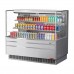 Turbo Air TOM-60L-UF-S-3S-N 59 Low Profile Stainless Steel Horizontal 2 Shelf Open Display Case w/ Glass Side Panel - 19 Cu. Ft.