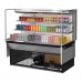 Turbo Air TOM-60L-UF-S-3SI-N 59 Low Profile Stainless Steel Drop-In Horizontal 2 Shelf Open Display Case w/ Glass Side Panel - 19 Cu. Ft.