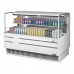 Turbo Air TOM-60L-UF-W-2S-N 59 Low Profile White Horizontal 1 Shelf Open Display Case w/ Glass Side Panel - 13 Cu. Ft.