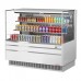 Turbo Air TOM-60L-UF-W-3S-N 59 Low Profile White Horizontal 2 Shelf Open Display Case w/ Glass Side Panel - 19 Cu. Ft.